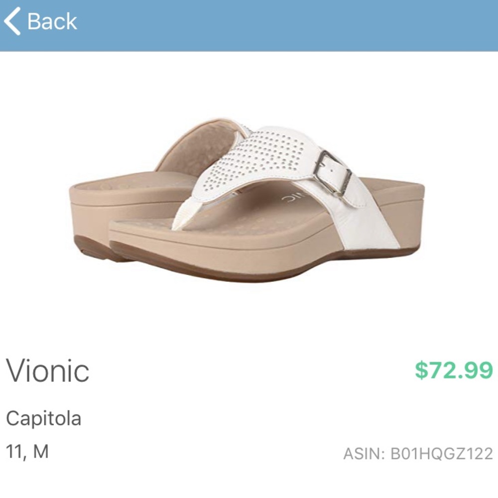 NWT, Vionic Sandals, white, never been worn
